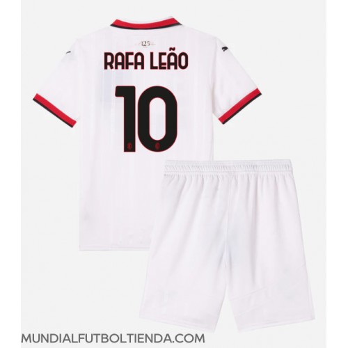 Camiseta AC Milan Rafael Leao #10 Segunda Equipación Replica 2024-25 para niños mangas cortas (+ Pantalones cortos)